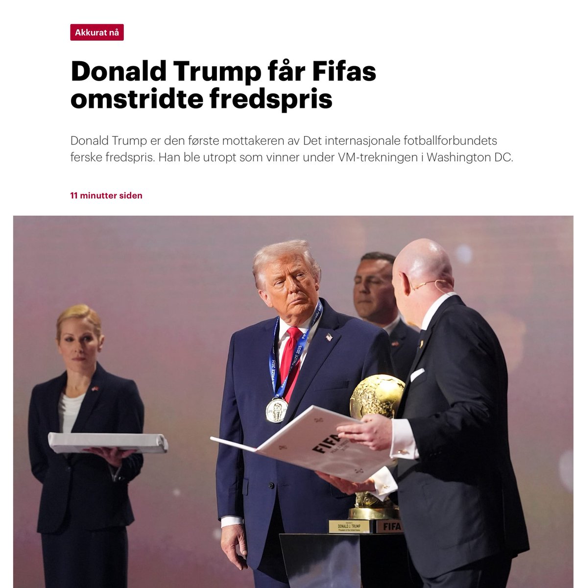 Typisk Aftenposten å kalle prisen for «omstridt», bare fordi den går til Trump. Hva er omstridt med å jobbe for fred? Fullt fortjent! 👏🏻👏🏻👏🏻🤣🤣🇺🇸

Nei da. Jeg bare skrev den for dere jeg,  <a href="/robin_tveit/">Robin Tveit</a> og <a href="/Roger_Dyroy/">Trump of Norway</a>, slik at dere kan ta fri og nyte fredagskvelden