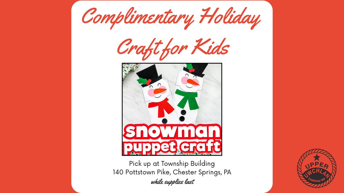 What a night! 🎄✨ Big thanks to our volunteers, vendors, performers, first responders, and Park &amp; Rec Board for making the Tree Lighting unforgettable. Miss the crafts? ⛄ Snowman kits are available at the Township Office—grab one while they last!