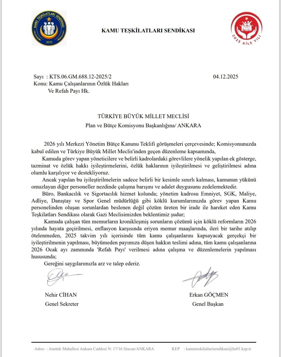 #memur #gih #Polis #YardımcıHizmetlerSınıfı
Kamu Teşkilatları Sendikası olarak Tüm kamu personeli için Adalet istiyoruz!