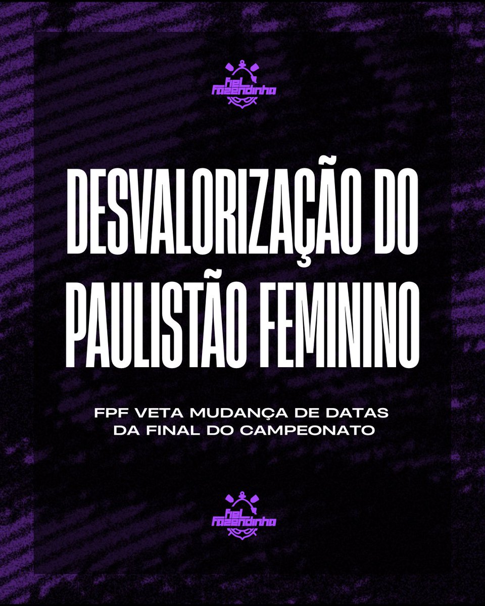fielfazendinha's tweet image. Após a nossa classificação para a final do Paulistão Feminino Sicredi 2025, fomos surpreendidos negativamente pela decisão da Federação Paulista de Futebol (FPF) e das detentoras dos direitos de transmissão, que agendaram o segundo jogo da final para o dia 14 de dezembro…