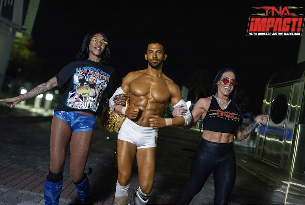 MrStoneWWE's tweet photo. We’re back—and we’re taking over leading into the biggest era of TNA Wrestling ever. 

Cut from Stone. Surrounded by diamonds.

Tonight LIVE in El Paso, TX the TNA Knockouts Tag Titles come to real CHAMPIONS at #TNAFinalResolution 

#TheDiamondCollective https://t.co/IQlmM3vwm7