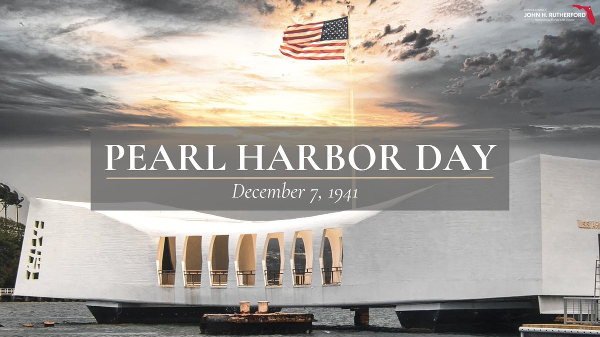 RepRutherfordFL's tweet image. Today is the 84th anniversary of the attack on Pearl Harbor, a date which will live in infamy. May we remember and honor those lost that fateful day and the many more who answered the call of duty to defend our nation in the years that followed. May we never forget their…