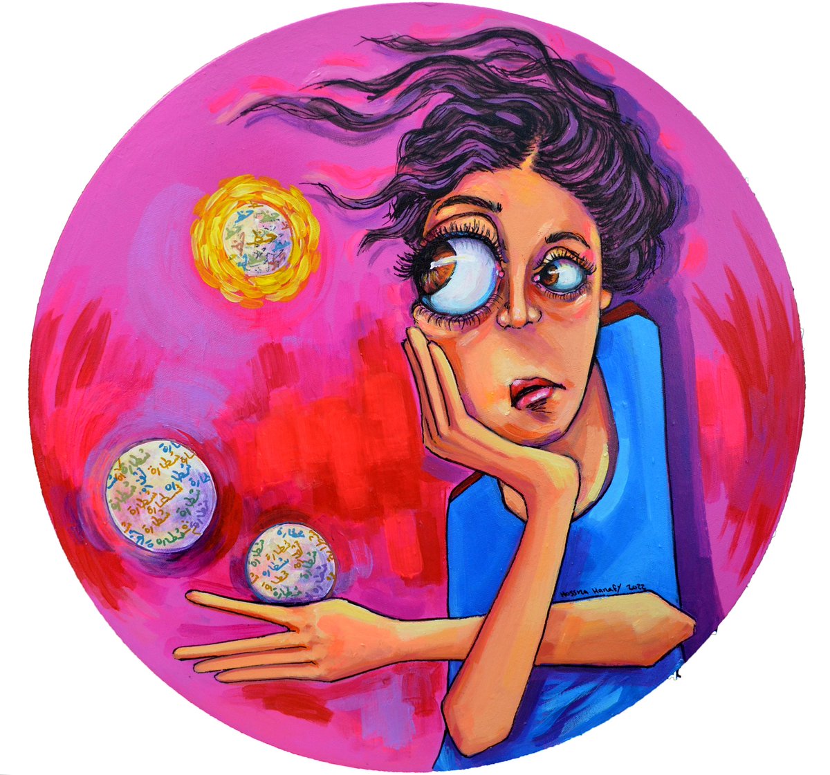 My baby found its lucky new home 😉
From About Luck collection which consists of 6 circle shape #paintings emphasizing Egyptian proverbs about luck.
قيراط حظ ولا فدان شطارة