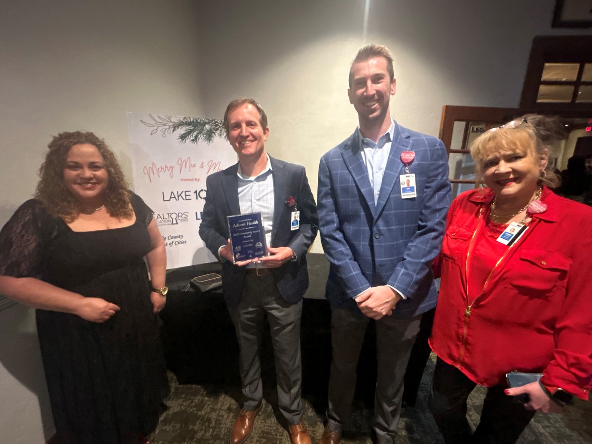 AdventHealthEFL's tweet photo. AdventHealth Waterman was honored with the Community Impact Award from Lake 100, a member group focused on advancing economic development in Lake County.

We're grateful for this recognition and for everyone working to expand access to care and support a healthier community. 💙✨ https://t.co/eFWE5li3Pu