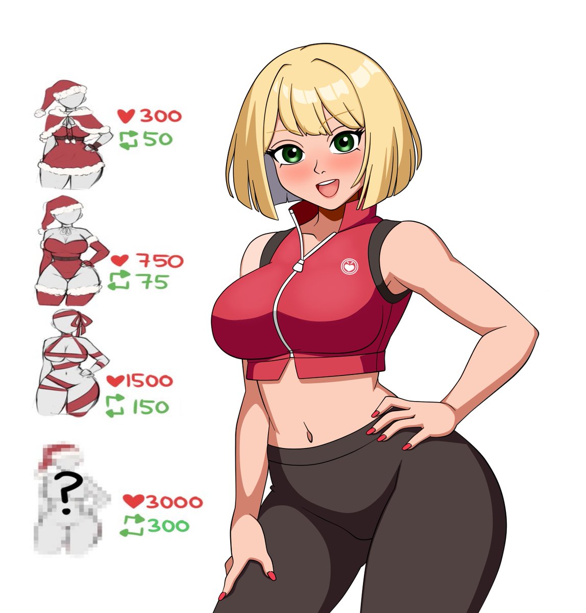 Woomy1010's tweet photo. Help Mina pick what to wear for Christmas! 🎄🤶 https://t.co/2DLiVhcneS