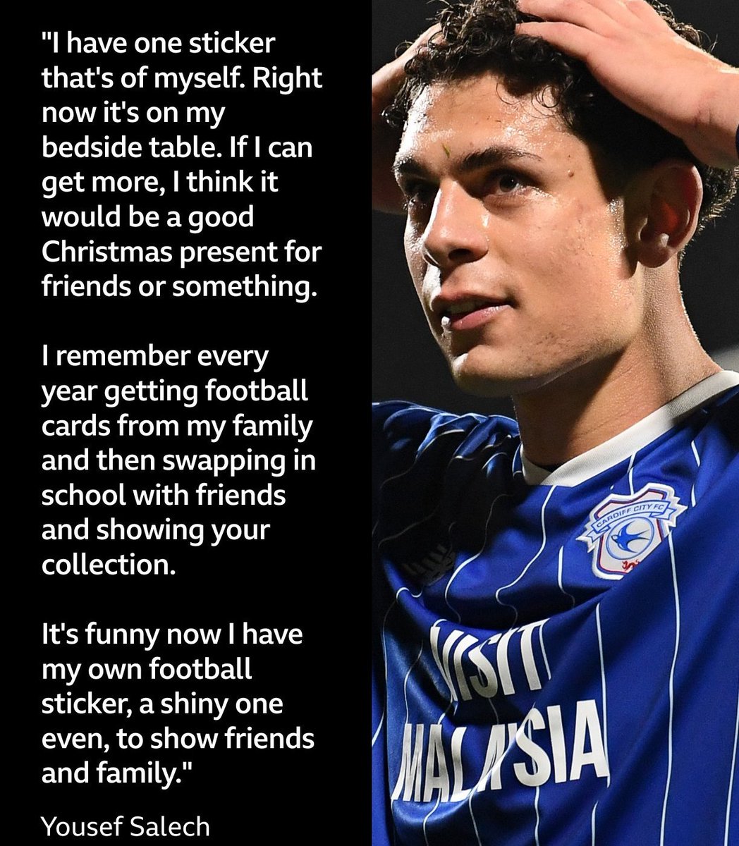 Yousef Salech: It would be quite the Christmas present for Salech's friends and family. 🎁

The Cardiff striker now has his own collection sticker 🤩 💙🐦

#CityAsOne #Cardiff #CardiffCity #CardiffCityFC #CCFC #Bluebirds #OnceABluebirdAlwaysABluebird