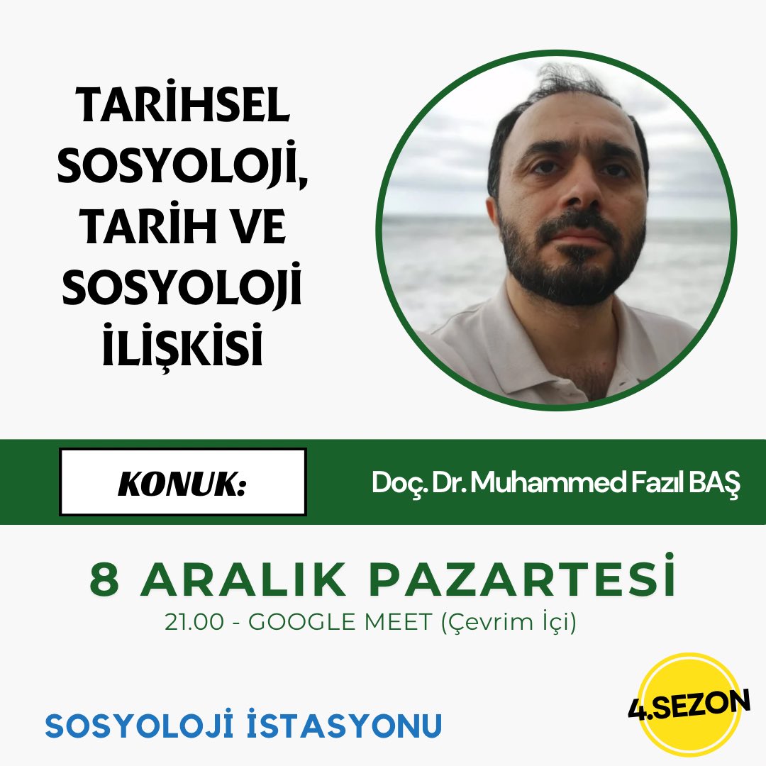 🔔 Yeni Etkinlik!

Sıradaki etkinliğimizde “Tarihsel Sosyoloji, Tarih ve Sosyoloji İlişkisi” konusunu ele alacağız.

🎙 Doç. Dr. Muhammed Fazıl BAŞ (<a href="/fazilbas/">Fazıl Baş🔻</a> )
🗓️ 8 Aralık Pazartesi
⏰ 21.00
💻 Google Meet (Çevrim İçi)

📌 Katılım formu: forms.gle/2mQJJgT8fjB3YZ…