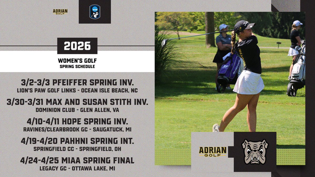 We will play in 5 states and travel nearly 7,000 miles this spring! #GolfDawgs #WhyNotAdrian #d3golf