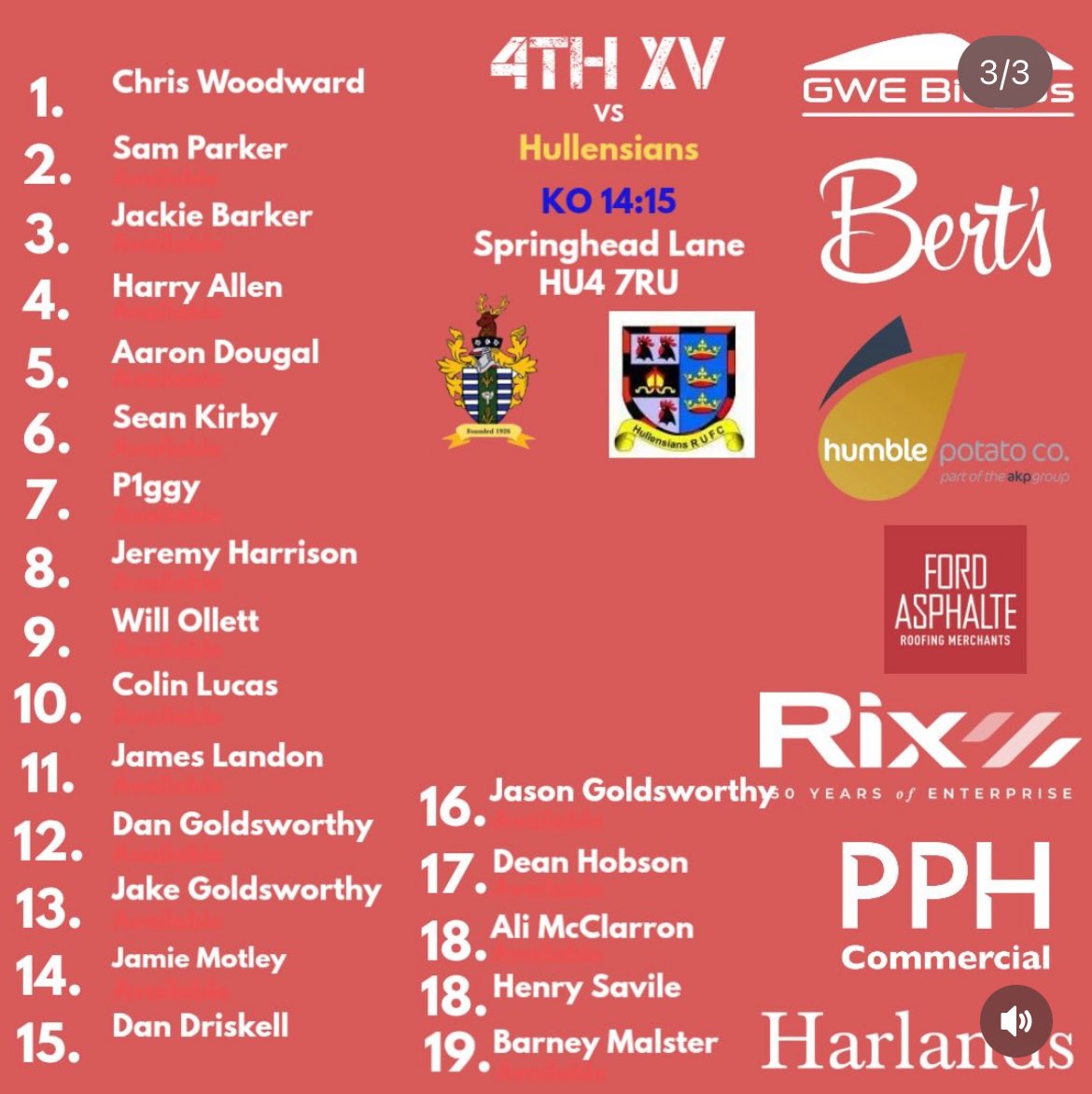 Driffrugby's tweet photo. This weekends teams.
1st v @KendalRUFC (a)
3rd v @HullensiansRUFC (h)
4th v @HullensiansRUFC (a)
Ladies v @halifax_rufc (a) Sunday.
Good luck to all in 🔵⚫️⚪️
@WoldsWeekly @NORTHRUGBY1 https://t.co/UecWemcOcl