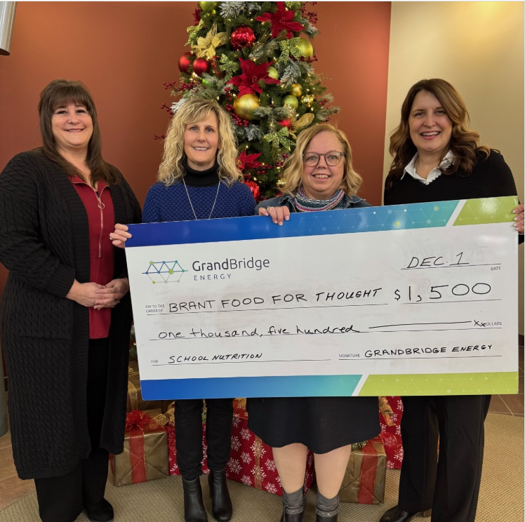 GrandBridge Energy has donated $1,500 to Brant Food For Thought to help fund 2 School Morning Meal Programs—providing students access to healthy food to start their day. Funding will support St. Patrick School in Brantford &amp; Paris District High School in Paris.
#FightingHunger