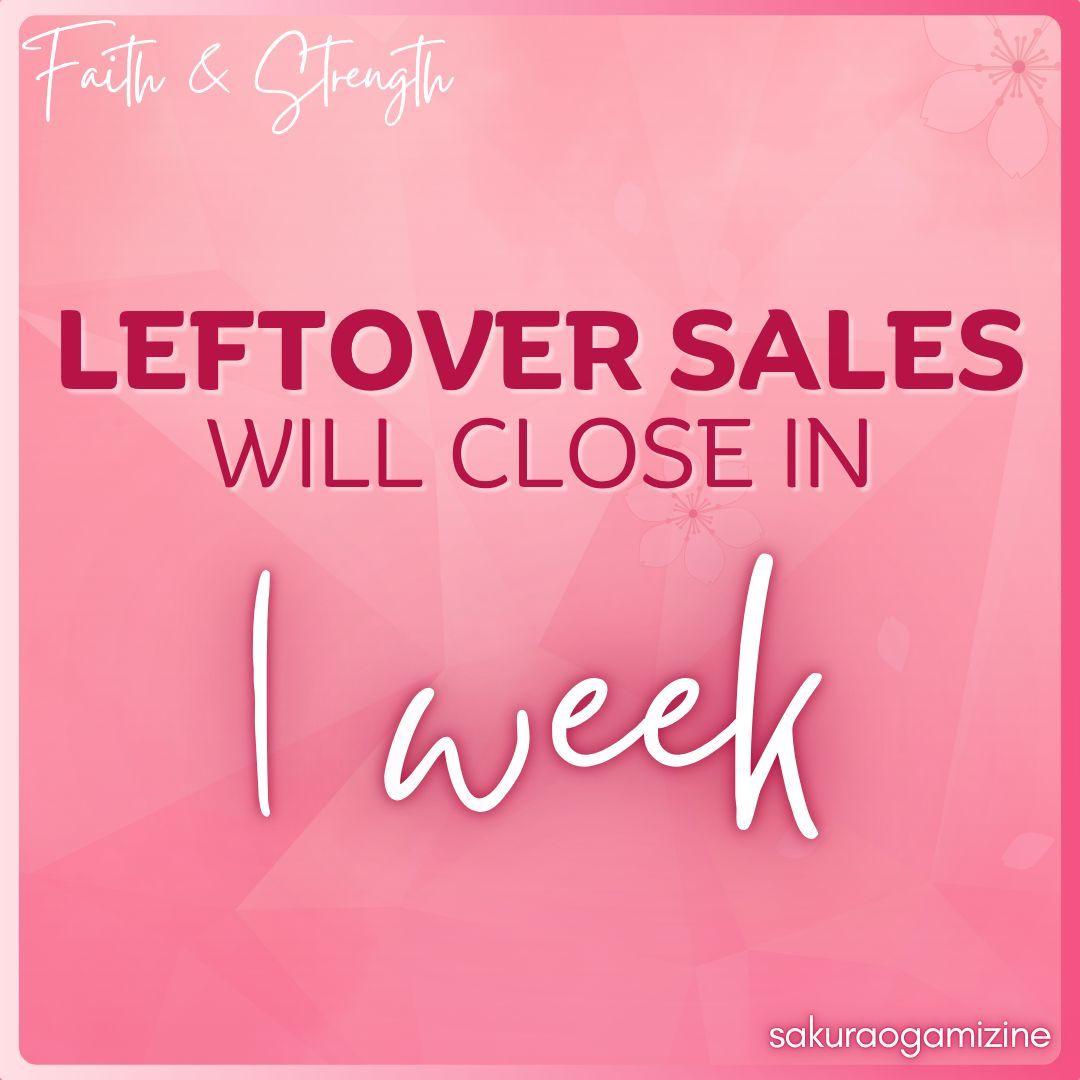 Hello Everyone! ♡

There is 1 WEEK LEFT until preorders CLOSE for good! Check out our bundles, la carte merch, and DISCOUNTED books via the storefront below.

🛒faithandstrength.bigcartel.com

Reshares and likes are appreciated. Thank you 🌸

#sakuraogami #sakura #danganronpa #drthh
