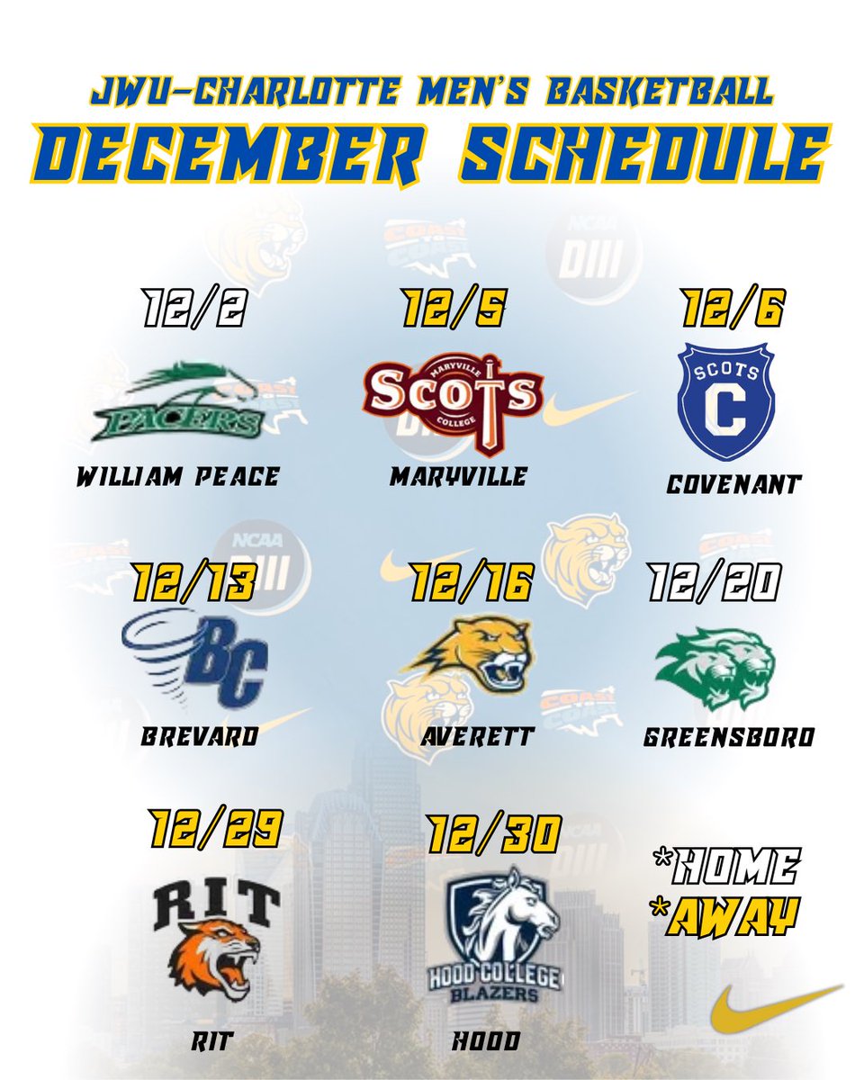 JWU_MBB's tweet photo. Here is our December schedule hope to see you there! #WildcatFamily https://t.co/fiVRC9a6wb