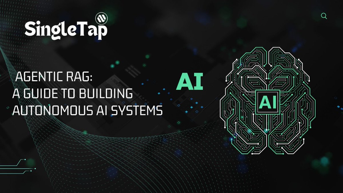 singletapin's tweet photo. Agentic RAG = AI that retrieves, reasons, and acts autonomously — turning data into smart decisions.

#AgenticRAG #AI #RAG #LLM #GenAI #SingleTap https://t.co/HP885H1411
