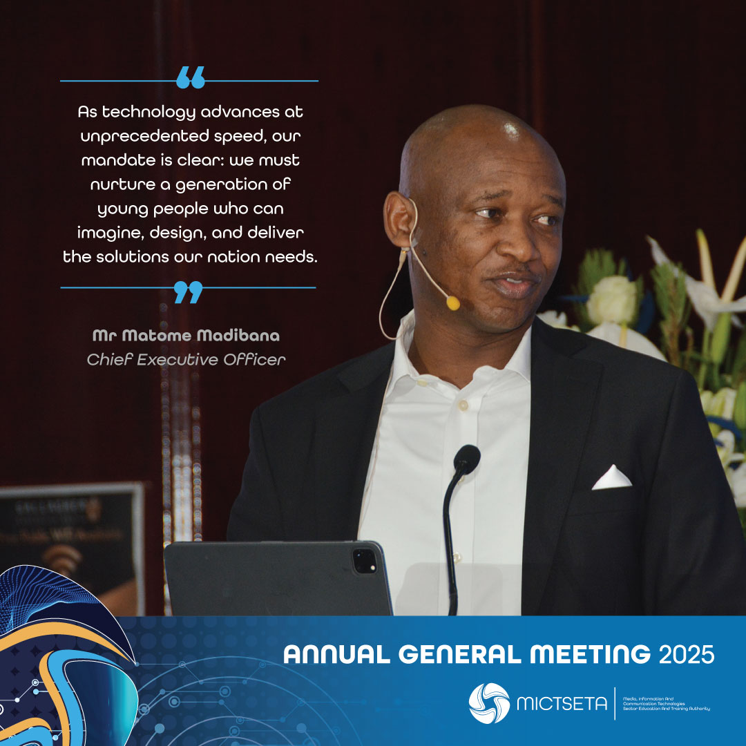 In his address, CEO Matome Madibana highlights advances in digital innovation, 4IR readiness, and sector partnerships.
“As a nation, we must transform our communities, no matter where they are.”

Let’s champion entrepreneurship and empower start-ups to unlock economic growth.