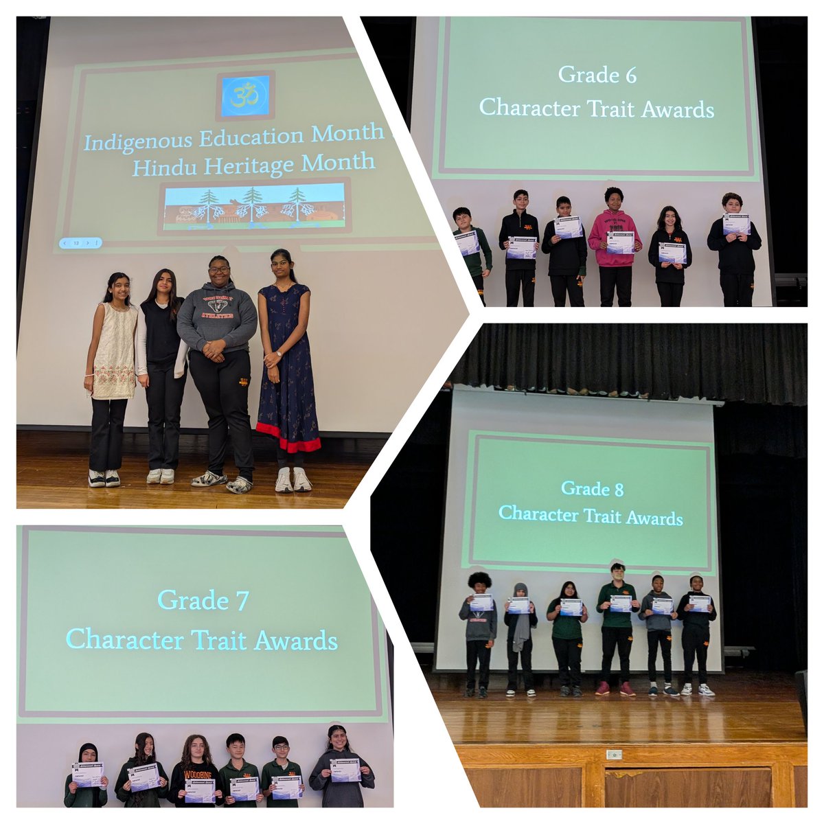 MsDualeh's tweet photo. We had a wonderful November Heritage and Character Assembly! We recognized Indigenous Education Month and Hindu Heritage Month, and celebrated our students whose artwork won the Hindu Heritage Month poster contest. Congratulations to all of our talented winners! @WoodbineMS https://t.co/q00om7a3ab
