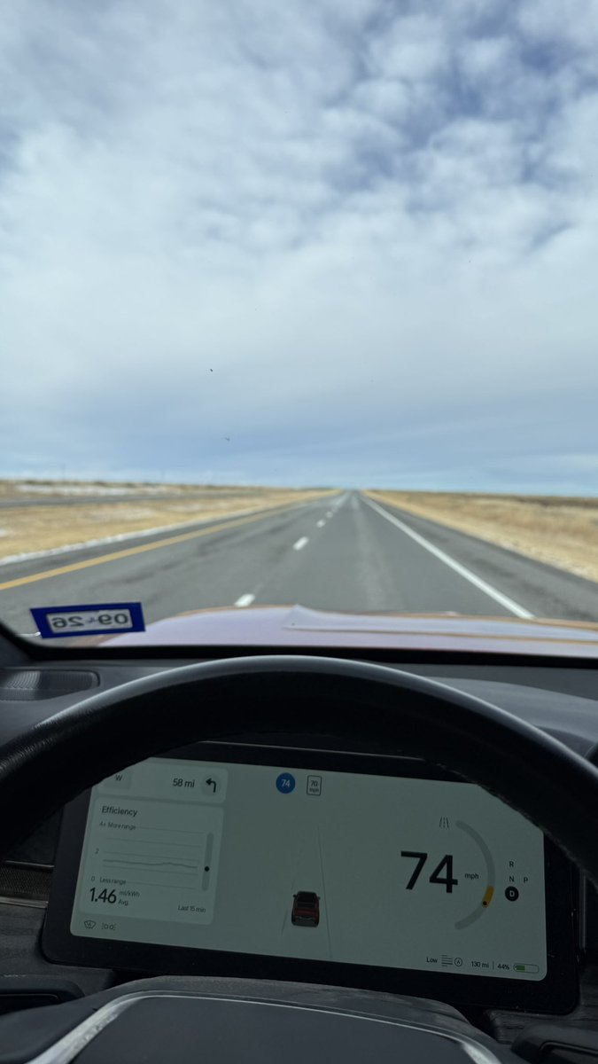 DudeRivian's tweet photo. I’m sorry but there’s no reason why Driver+ should not work on this stretch of highway (US64/87) in NM. I get the towns, but between them makes no sense. Make it make sense? Gen1 or 2, it should work here. https://t.co/zO4CpfHAAP