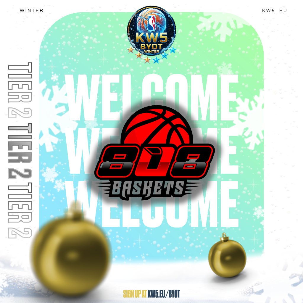 🏀Welcome <a href="/808Ballerzzz/">808 Baskets</a>  to

❄️KW5 BYOT WINTER EDITION

6 WEEKS OF COMPETITIVE ACTION !

ROSTER
★ <a href="/Schocker2k/">Schocker2K</a>
★ <a href="/IIlBenIIl/">IIlBenIIl</a>
★ <a href="/Eroo2806/">Eroo</a>
★ <a href="/timmie2005boy/">TimB-26</a>
★ @ItsDocii

🏆 INFO FOUND ON:
KW5.eu/BYOT

📝 SIGN UP FORM: forms.gle/JxU5hmCbN8YkCS…