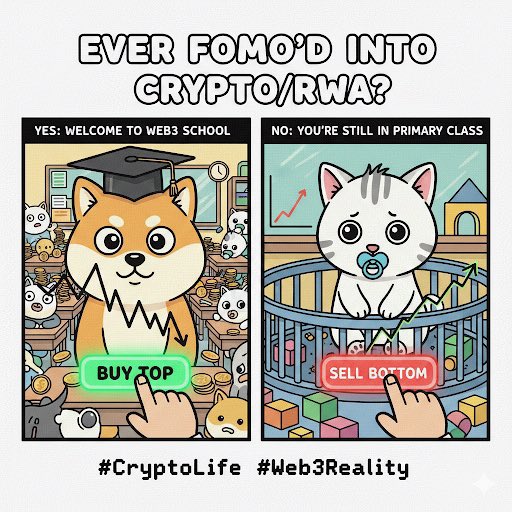 VICTORCHINAN's tweet image. Be honest 😅
Have you ever FOMO’d ( Fear of Missing out) into a crypto or RWA project before?

Yes = welcome to Web3 school
No = you’re still in primary class 😂

#CryptoLife #Web3Reality