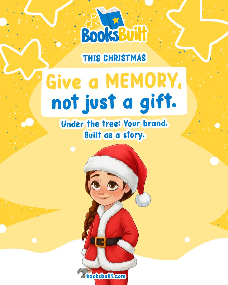 cammarasco's tweet photo. This Christmas, be more than just a stocking stuffer. Become a holiday tradition. 🎁

The festive season is the single biggest moment for gift-giving—and a huge opportunity for your brand to go beyond a fleeting transaction.

With Books Built, your brand can be part of the most cherished gifts under the tree. We turn your message into beautiful, imaginative stories that children will ask to hear again and again. You won't just be giving a toy; you'll be giving a moment of connection, a bedtime story, and a treasured memory that lasts long after the tinsel is packed away.

This is your chance to build loyalty that spans generations. Let's make your brand part of the magic this holiday season. ✨

Ready to make your brand unforgettable this Christmas? Send us a DM to start planning your custom storybook!

#ChristmasMarketing #HolidayGifts #BrandStorytelling