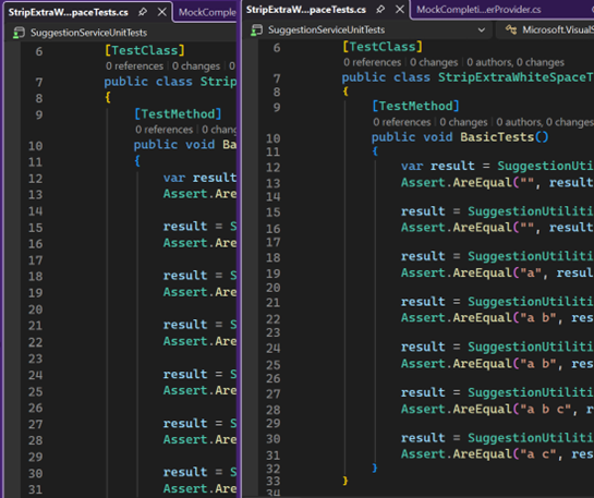 Syntactic line compression gives you more vertical space in the editor. Lines without letters or numbers compress by 25%, letting you see more code at once without hurting readability.

Coming soon to Visual Studio...