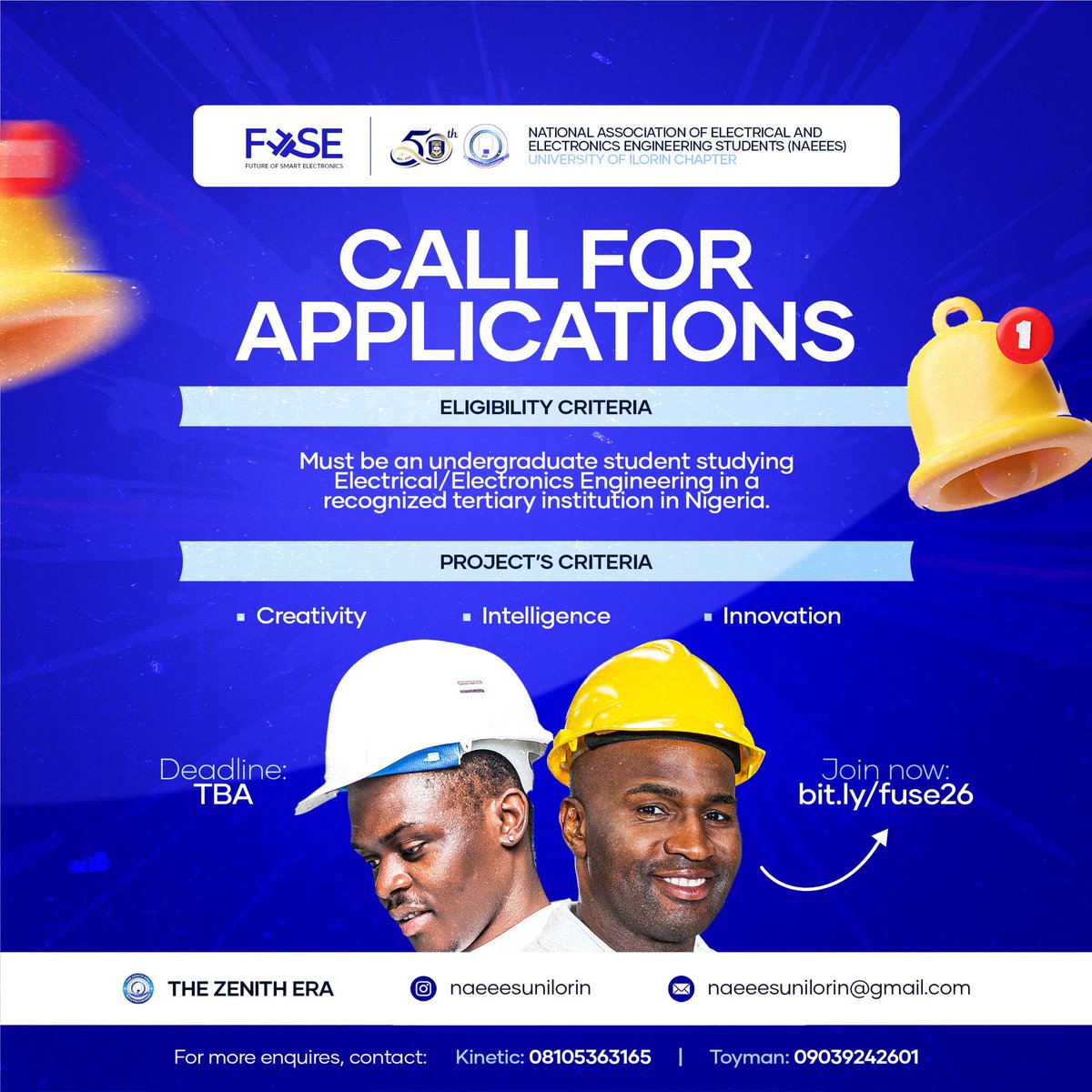 naeeesunilorin's tweet image. *FUSE⚡ is NAEEES Unilorin’s* Official Project Exhibition 

 A competitive exhibition + hackathon where you get to present your innovative Project.

It’s all about creativity, innovation, and pushing indigenous technology forward.

Register Now 🔥:
   bit.ly/3Y5LQAI