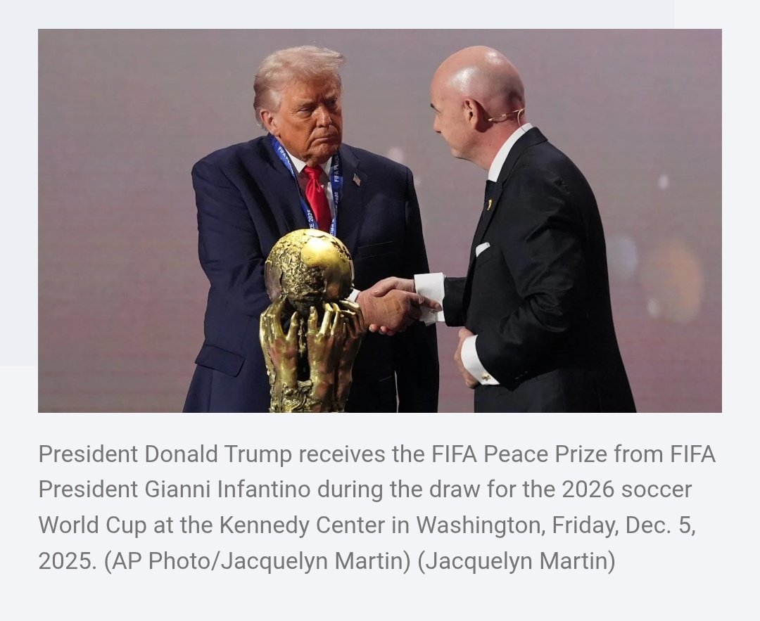 Vesten måper.

"Ingen" skjønner det.

«Dette er din pris, dette er din fredspris. Du kan alltid regne med min støtte for å hjelpe deg å skape fred og få verden til å blomstre.»