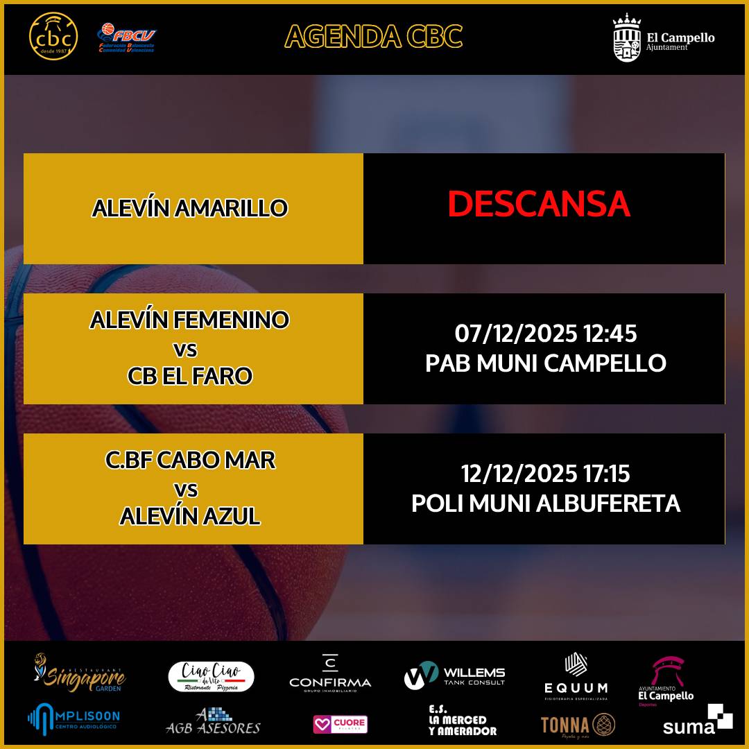 campellocb's tweet photo. Puente y baloncesto CBC a tope 🏀💛💙

Si pensabas poner el árbol de Navidad 🎄… ¡espera al LUNES y ven a animar a nuestros equipos 💙💛

Colabora la Concejalía de Deportes del Ayuntamiento de El Campello.
#elcampellodeportes #SumaMásCercaDeTi #VamosCBC https://t.co/t5rNKZQhOs