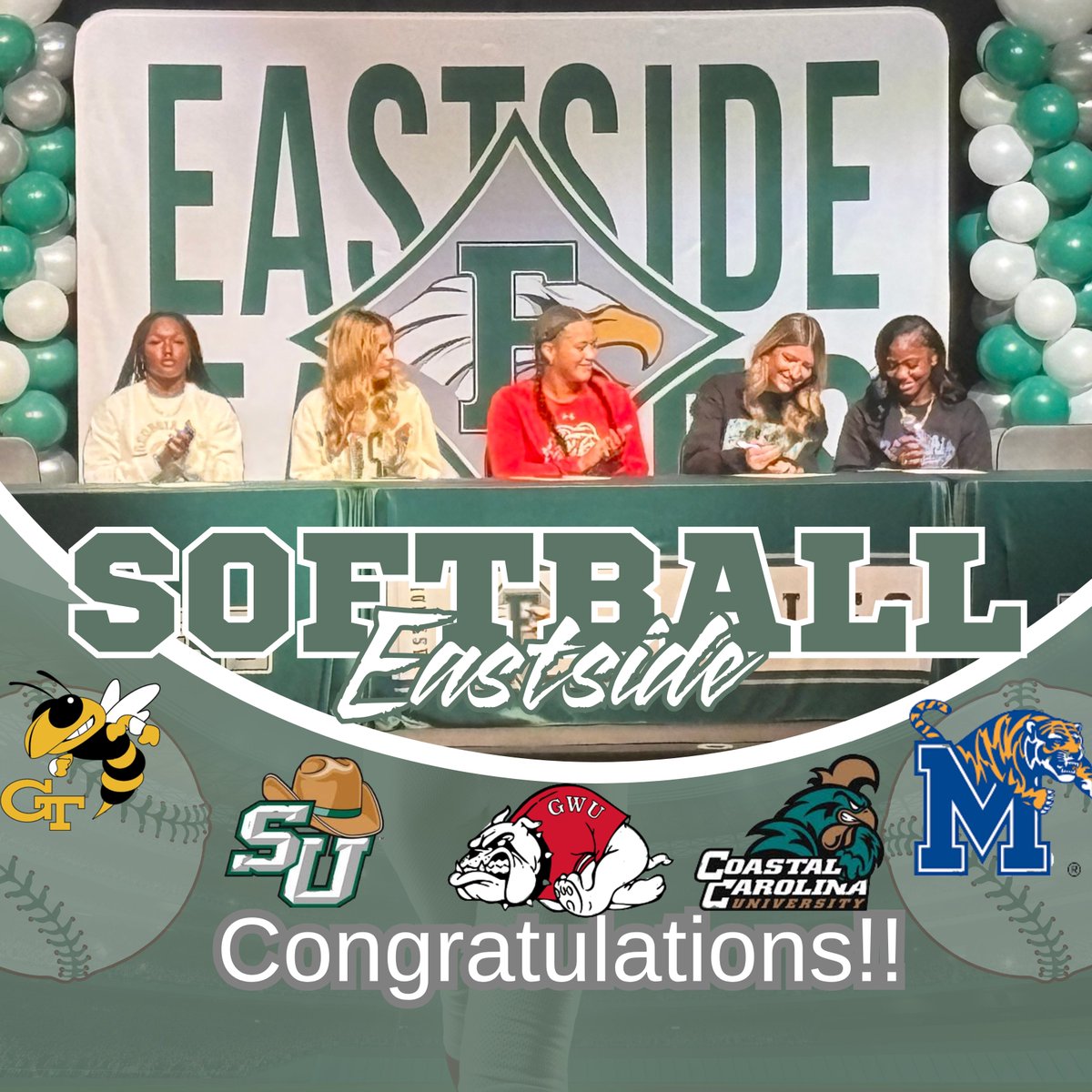 EastsideFB's tweet image. Eastside Football wants to congratulate our @softballeagles on their signing today!!!
#OurStandard
#WeBleedGreen