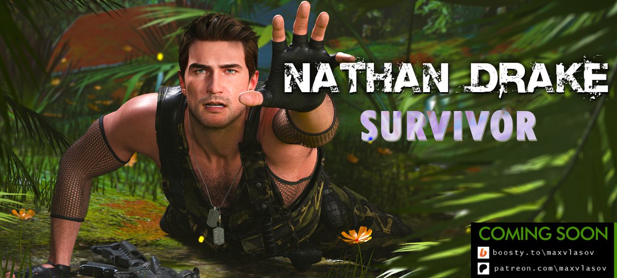 𝗦𝘂𝗿𝘃𝗶𝘃𝗼𝗿
Nate's part of the set should be released soon!🥰
Our naughty boy lost in the jungle too... 🧐
I'm sure he will find a way out.. somewhen...🤭
Coming soon on Boosty and Patreon [links in bio]
(NSFW)
#NathanDrake