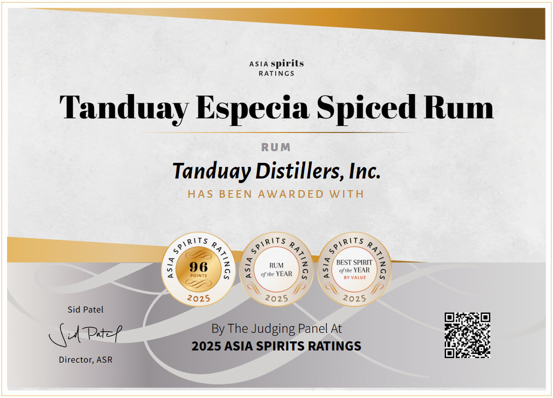 𝐓𝐚𝐧𝐝𝐮𝐚𝐲 𝐄𝐬𝐩𝐞𝐜𝐢𝐚 𝐒𝐩𝐢𝐜𝐞𝐝 𝐑𝐮𝐦 𝐀𝐰𝐚𝐫𝐝𝐞𝐝 𝐃𝐨𝐮𝐛𝐥𝐞 𝐆𝐨𝐥𝐝 𝐌𝐞𝐝𝐚𝐥, 𝐑𝐮𝐦 𝐨𝐟 𝐭𝐡𝐞 𝐘𝐞𝐚𝐫 𝐚𝐭 𝟐𝟎𝟐𝟓 𝐀𝐬𝐢𝐚 𝐒𝐩𝐢𝐫𝐢𝐭𝐬 𝐑𝐚𝐭𝐢𝐧𝐠𝐬

READ:  popdavao.com/2025/12/06/tan…

#Tanduay #TanduayEspecia #AsiaSpiritsRatings2025 #PopDavaoPH