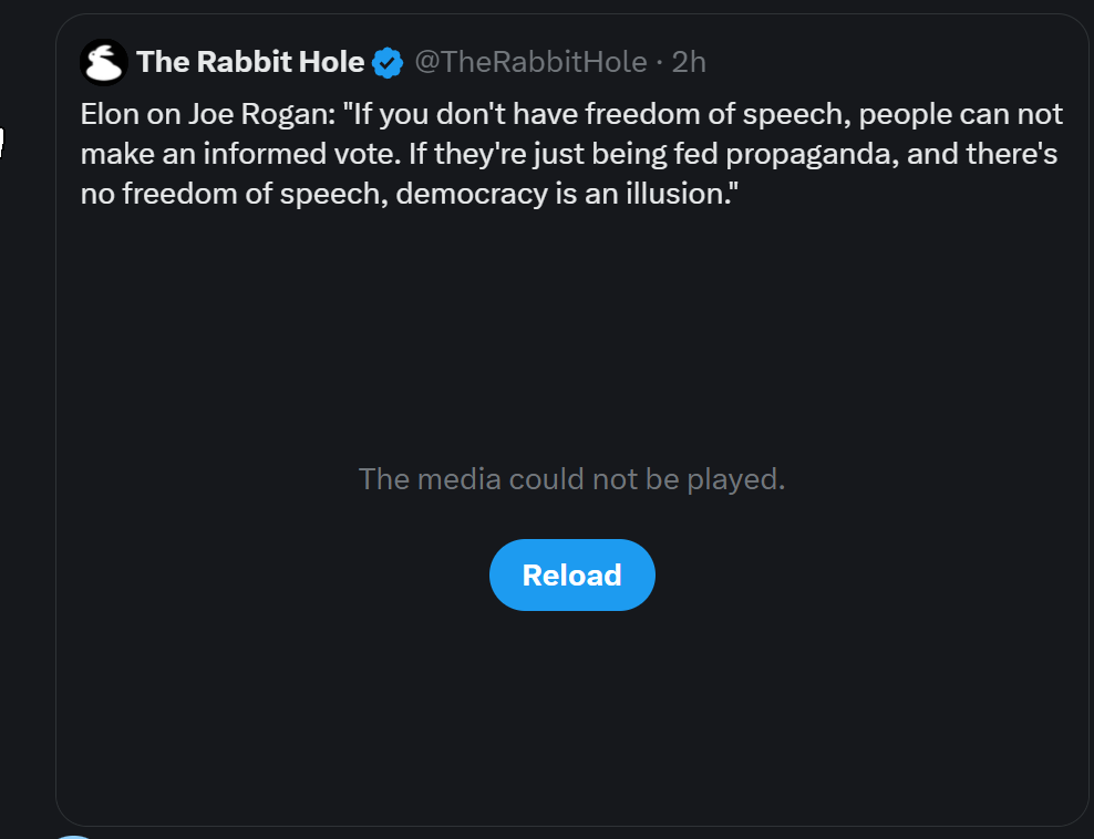 bartt_bartek's tweet photo. @elonmusk I’m experiencing an issue where videos and media on X are not displaying. Is there a known problem or something currently affecting the platform? https://t.co/twGq9iecCz