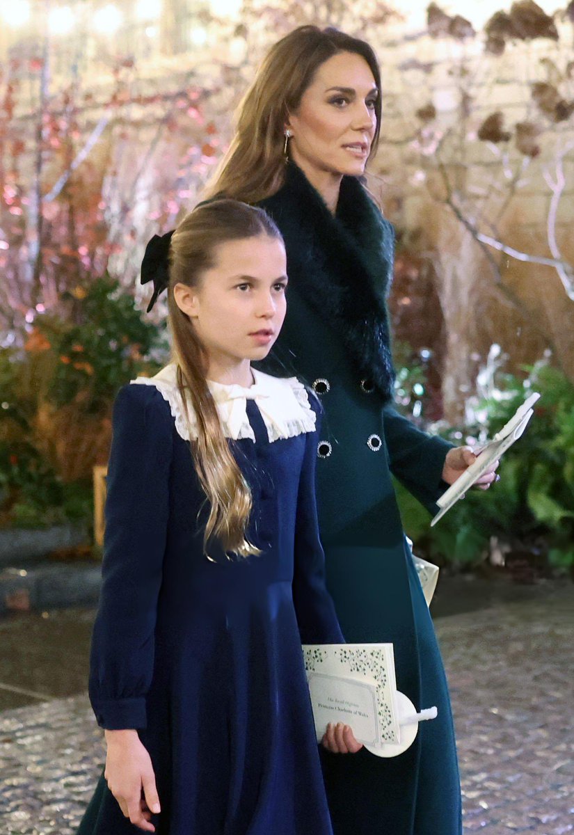 tokkianami's tweet photo. The Princess of Wales and Princess Charlotte after the carol service ❤️ https://t.co/PjMBNNjJyr