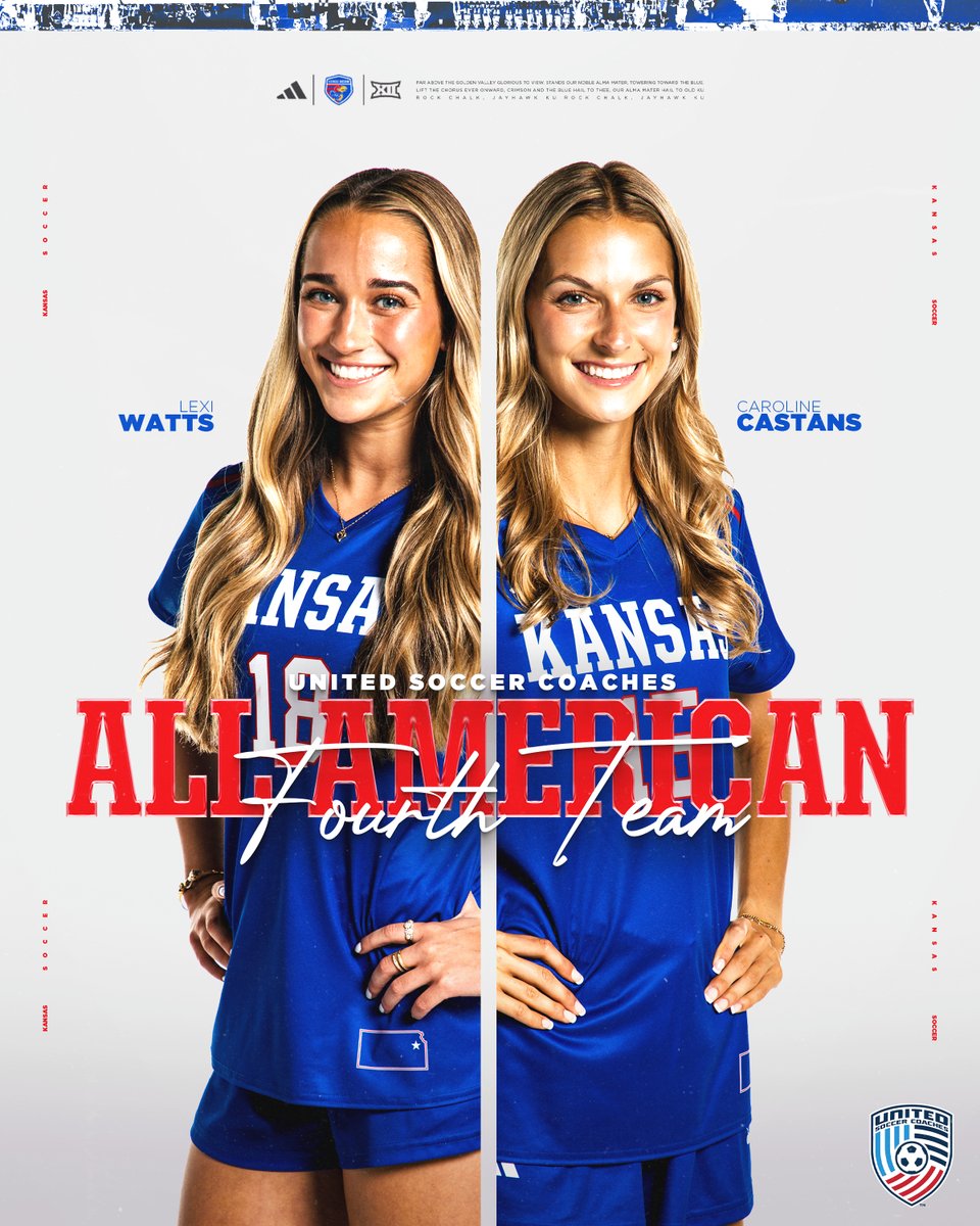All-Americans 🇺🇸

Lexi and Caroline earned a spot on the United Soccer Coaches All-America Fourth Team!

More → bit.ly/Jayhawks-Named…