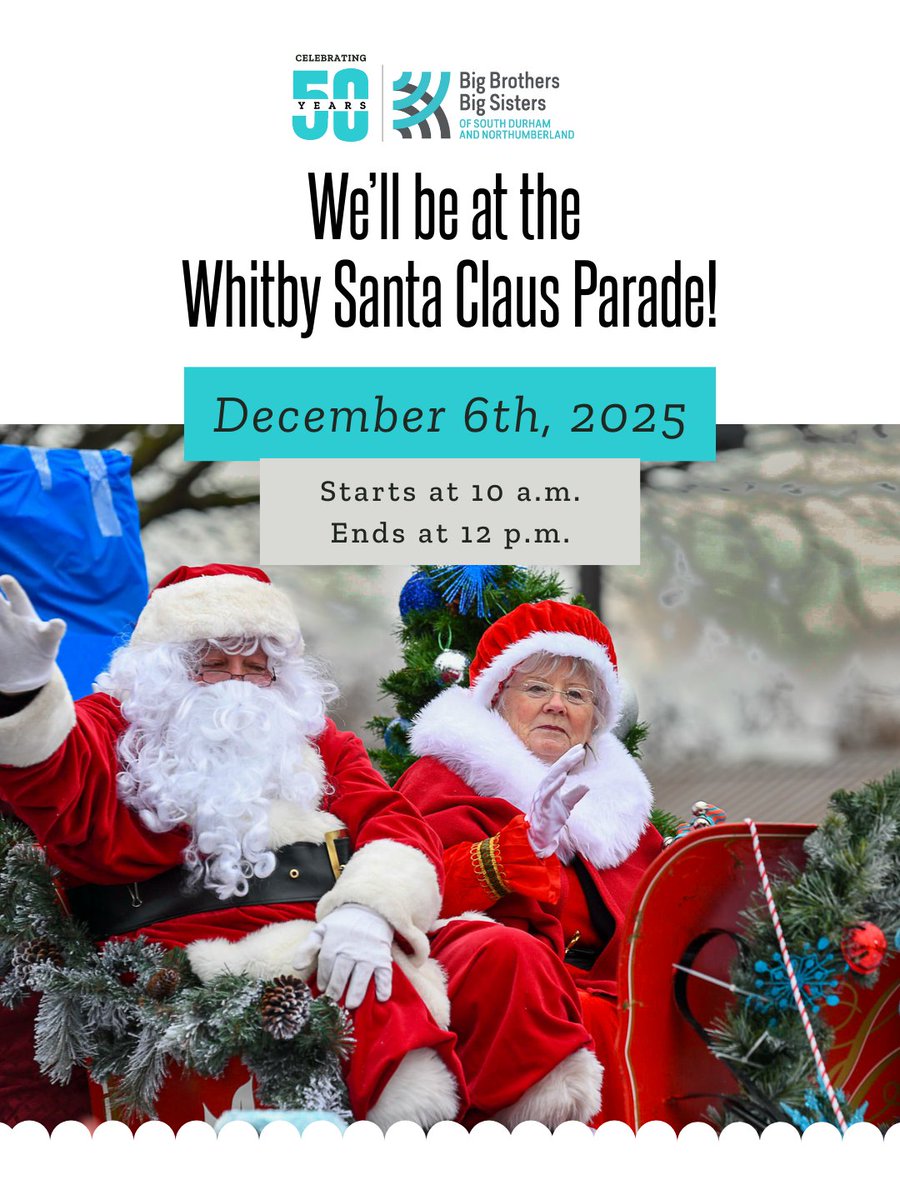 We’ll be at the Santa Claus Parade this year! 🎅✨
Come find us along the route — we’ll be handing out candy canes and fun stickers! 🍬✨

📅 Date: Tomorrow, Saturday, December 6
⏰ Time: Parade starts at  10AM
📍 Location: Downtown Whitby - Brock Street.