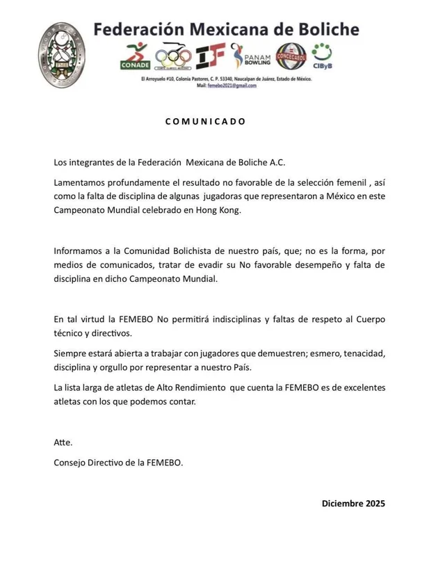 Que raro, federativos mexicanos que no conocen el deporte que se supone "dirigen"... Una desgracia la federación mexicana de boliche. Al igual que muchas otras. 👎
