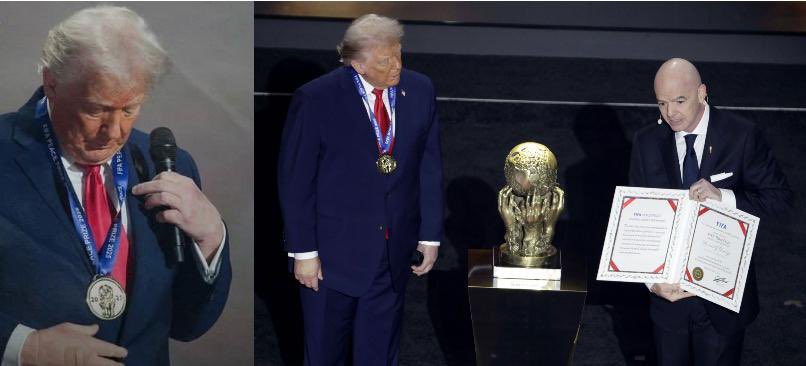 وصف الرئيس الأمريكي  دونالد ترامب فوزه بالنسخة الأولى من جائزة الاتحاد الدولي لكرة القدم (فيفا) للسلام بأنه "أحد أعظم التكريمات" في حياته.
وكان ترامب حصل على النسخة الأولى من الجائزة خلال حفل سحب قرعة كأس العالم 2026  مساء اليوم في واشنط