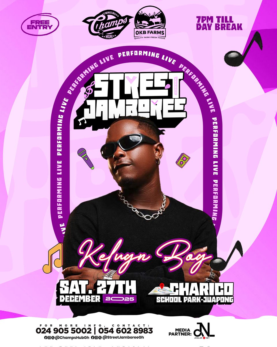 𝐓 𝐇 𝐄  𝐁 𝐈 𝐆  𝐎 𝐍 𝐄...

The Soothing and Silky voice of the "ᗪᗝᗯᑎ ᖴᒪᗩ丅" &amp; "ᗷᒪᑌᗴ丅ᎥᑕᛕS" hitmaker @KelvynBoyMusic_ will be mashing up the 𝕃𝕚𝕧𝕖 ℂ𝕠𝕟𝕔𝕖𝕣𝕥 𝕊𝕥𝕒𝕘𝕖 at this year's <a href="/StreetJamboree/">Street Jamboree</a> 2️⃣0️⃣2️⃣5️⃣.

⬇️⬇️⬇️