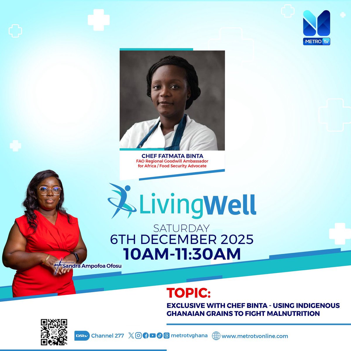FAO Regional Goodwill Ambassador for Africa <a href="/Fulanichef/">Chef Binta</a> Chef Binta is on Ghana’s Metro TV tomorrow morning! 

Living Well at 10am GMT.