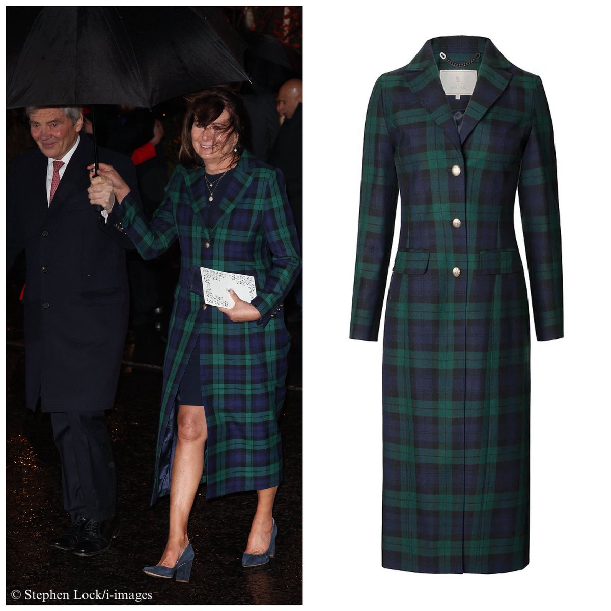 Michael and Carole Middleton leaving the service tonight. 

She’s wearing the <a href="/TheHouseofBruar/">The House of Bruar</a> Single Breasted Full Length Tartan Coat in Black Watch: go.shopmy.us/p-34425366

<a href="/emmyldn/">Emmy London</a> shoes