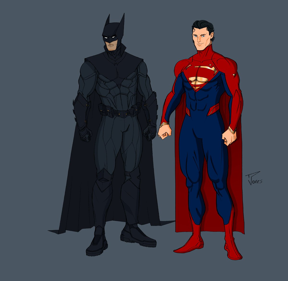 Damian and Jon as the new Batman and Superman