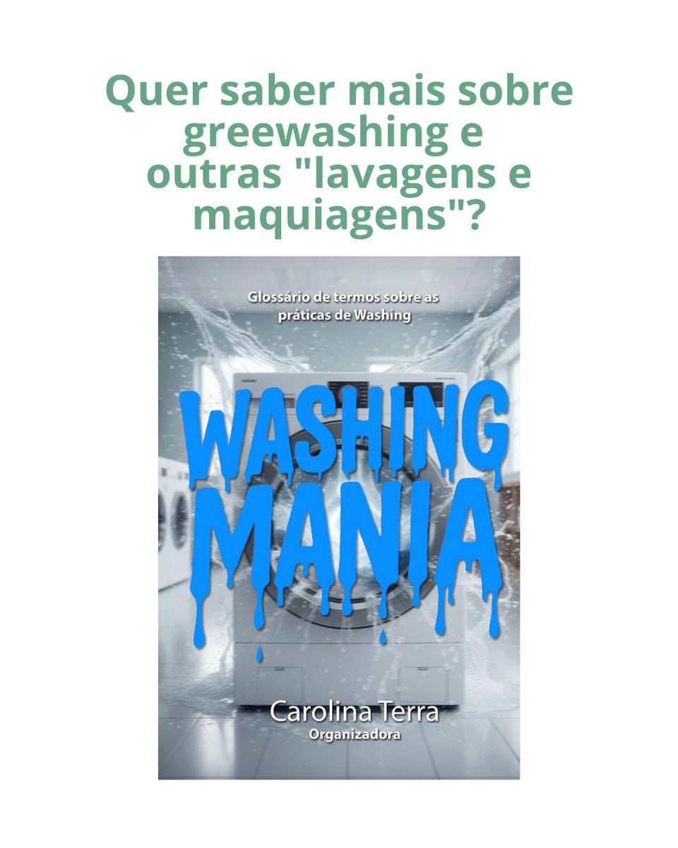 Greenwashing de empresas traz o tema à tona na mídia.
Aproveitando o assunto, acabo de lançar com meus alunos de RP e Turismo, um glossário de termos sobre práticas de washing: o Washing Mania, disponível on-line e gratuitamente aqui: livrosabertos.abcd.usp.br/portaldelivros…