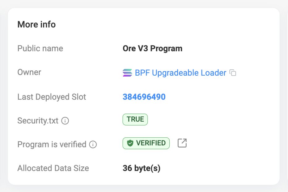 ORE mining program is now officially verified and will continue to champion open source on Solana, setting the gold standard for trust and transparency.