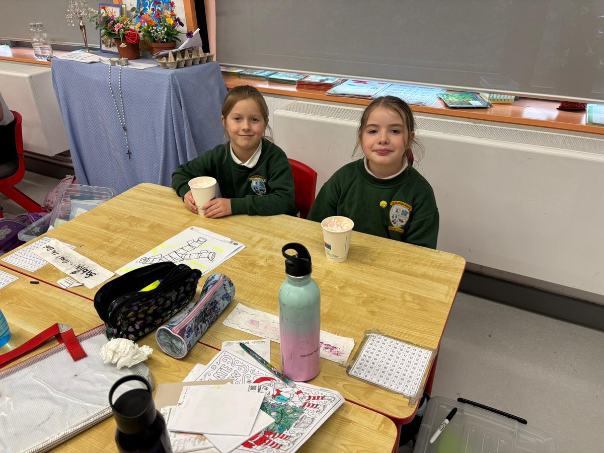 SNPKanturk's tweet photo. Mr. Kelleher’s 2nd class enjoying hot chocolate in preparation for the #ToyShow https://t.co/cFcHL6iPJM