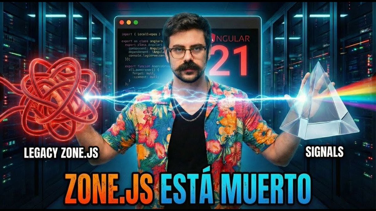 G_Programming's tweet image. Si todavía crees que Angular es ese framework pesado y lleno de boilerplate del 2018, te quedaste fuera del mercado.

Angular 21 consolida la visión Zoneless y elimina el dirty checking desde la raíz.

El problema histórico: un evento en 1 widget hacía que Zone.js recorriera los…