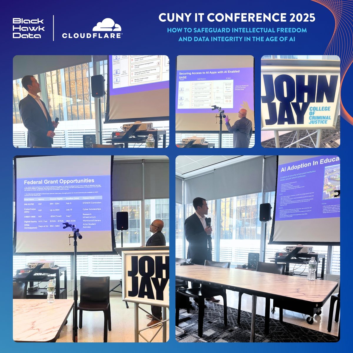 BlackHawk_Data's tweet photo. Thank you to the CUNY IT Conference 2025 for having us!

Our CTO Jason Caparoso and Cloudflare's Jay Singh dove into one of the biggest topics in higher ed right now: how to protect data and academic freedom as AI continues to evolve. https://t.co/EMaxfwybWc