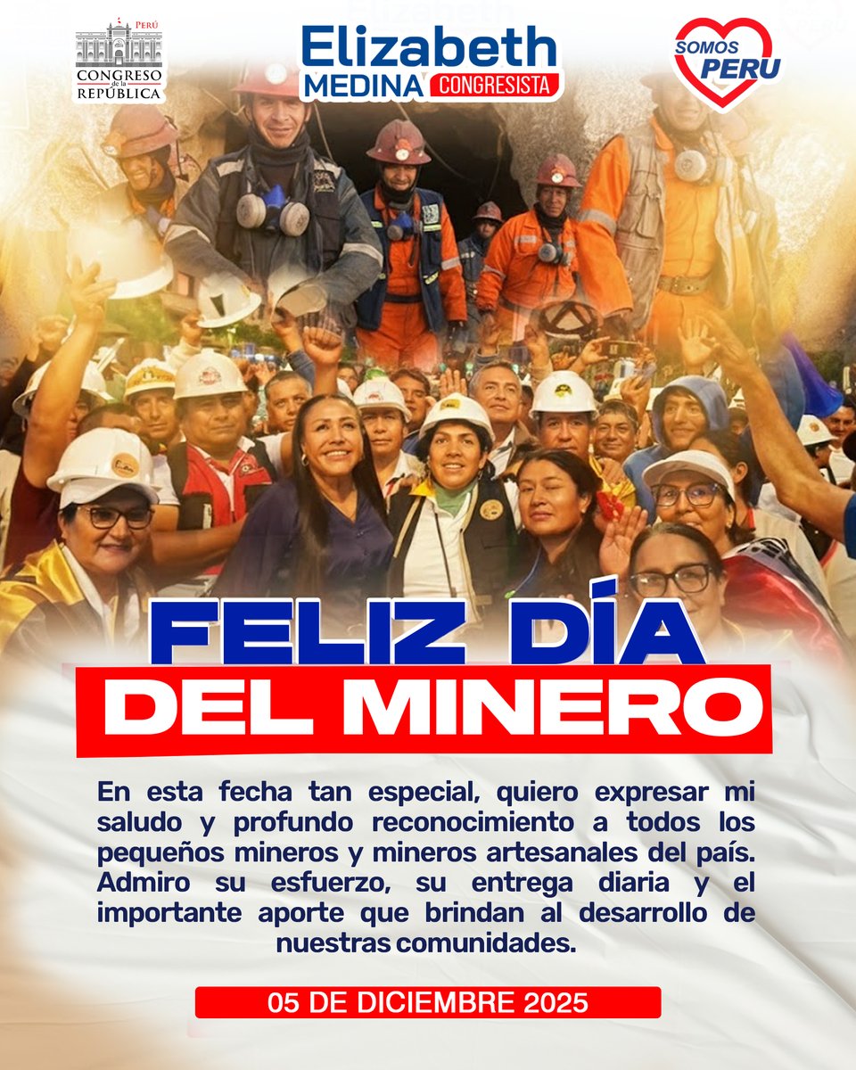 Sigamos trabajando juntos, con esperanza y fortaleza. ¡Feliz Día del Minero!