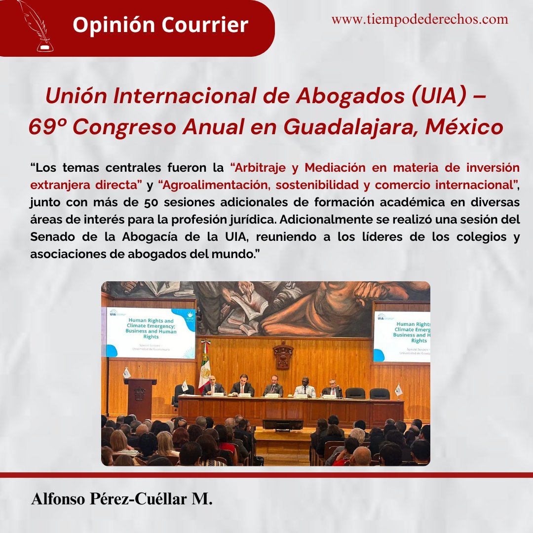 Tiempo_derechos's tweet photo. #Opinión | #COURRIER | Diciembre 2025

“Fundada en 1927, la Unión Internacional de Abogados  es una organización global y multicultural que agrupa a miembros de 110 países. Su propósito es impulsar el desarrollo profesional, el intercambio internacional de información e ideas, la promoción del Estado de Derecho, la independencia y la libertad de la abogacía en todo el mundo”.

@Aperezcuellar para #TiempoDeDerechos

Suscripciones al:
☎️ 55 5202 1990
💻 https://t.co/umPlke61Dd
🟡 Consíguela en @solosanborns