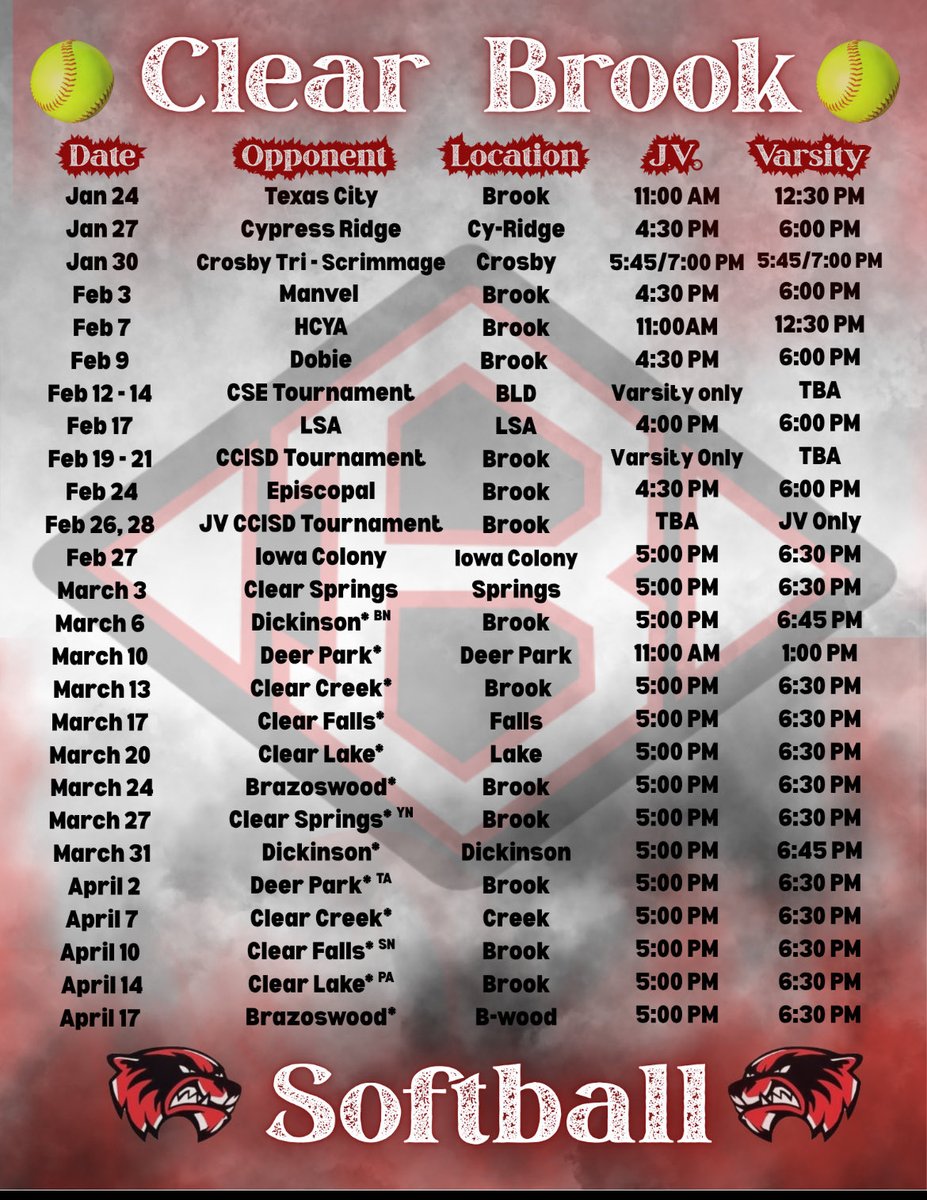 🥎 Season is right around the corner! 🥎

Come out and support starting Jan. 24th. 
<a href="/ClearBrookHS/">Clear Brook HS</a>