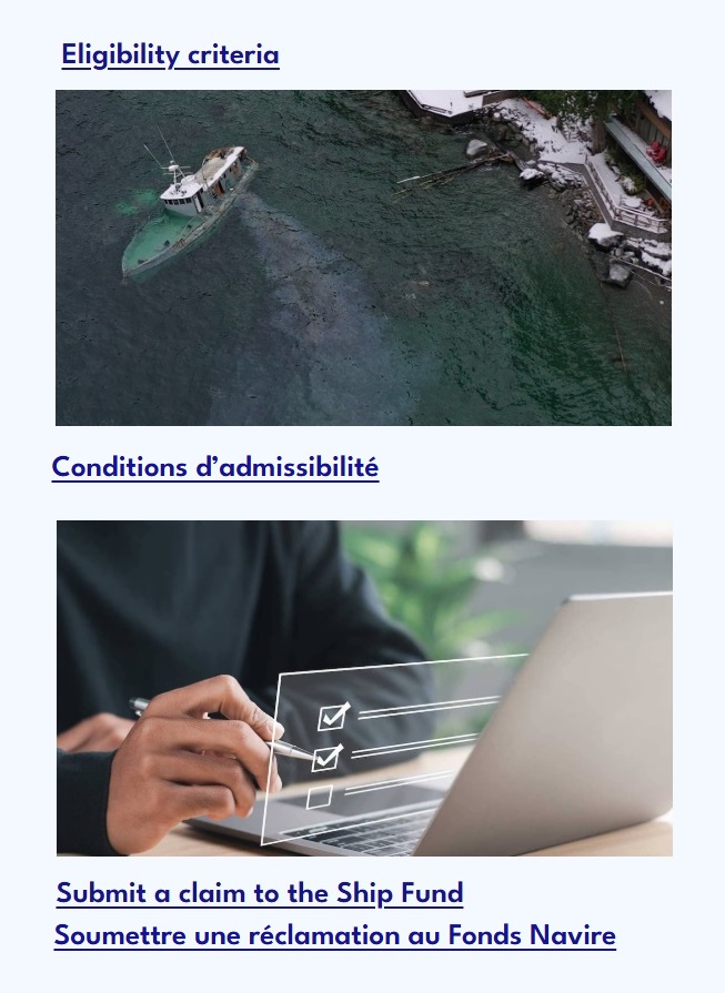 ShipRailCAN's tweet image. Find out more about what we do. The Ship Fund compensates anyone affected by oil spills from ships or boats in Canadian waters.
ship-rail.gc.ca/ship

#Ship #Compensation #Oil