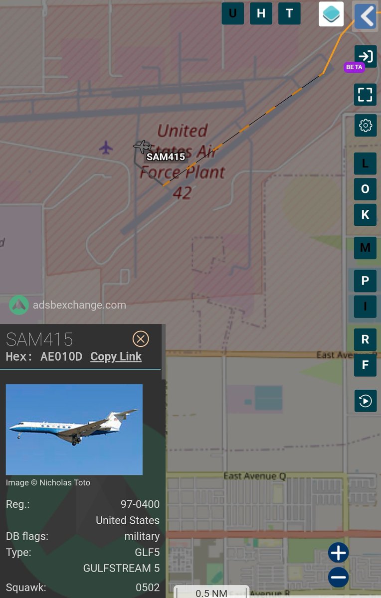 sipjack1776's tweet photo. C-37A
#AE010D/97-0400/SAM415
JBA>Palmdale
Sitting on ground at USAF Plant 42.
@Borrowed7Time @USAF_VIP_LGX @norb420 @N214WN https://t.co/5ltPJreSXE